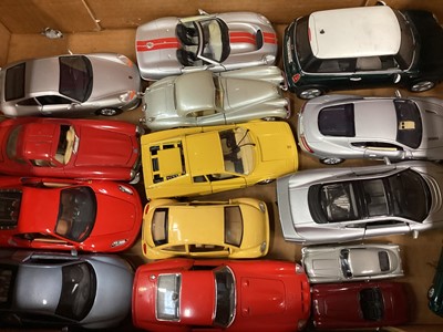 Lot 1887 - Burago & other makers 1:18 Scale diecast unboxed super cars, sports cars, vintage cars and others (5 boxes)