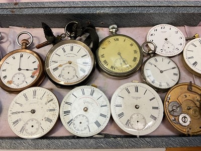 Lot 97 - Collection of pocket watches and watch movements including a silver cased H. E. Peck, London and a silver cased fob watch