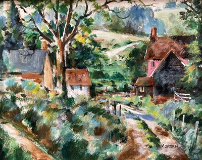 Lot 272 - G. Morgan, oil on board, ‘Pound Farm, Polstead’, signed, 23cm x 29cm, framed