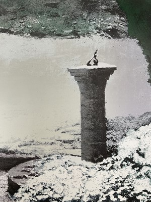 Lot 123 - Ivor Abrahams RA (1935-2015) acrylic paint on paper, ‘Winter Sundial’ (1975) from The Garden Suite, edition 13 of 95,101.5cm x 120cm, unframed signed and dated lower right