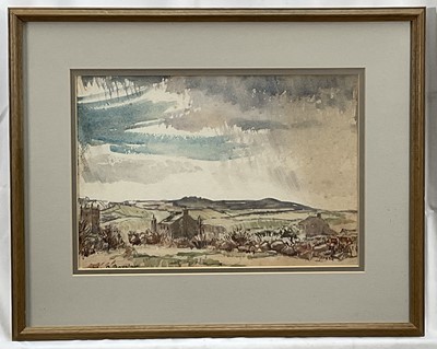 Lot 126 - John Rankine Barclay (Scottish 1884-1962) Watercolour on paper, ‘Zennor’, 22cm x 32cm,signed . In glazed frame. Provenance: Church Street Gallery, Lavenham