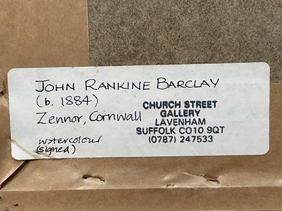 Lot 126 - John Rankine Barclay (Scottish 1884-1962) Watercolour on paper, ‘Zennor’, 22cm x 32cm,signed . In glazed frame. Provenance: Church Street Gallery, Lavenham
