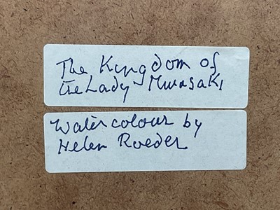 Lot 125 - Helen Roeder (1909-1999) gouache, ‘The Kingdom of the Lady Murasaki’, signed, 22cm x 29cm, Helen Roeder was the wife of Carel Weight. 22cm x 29cm, in glazed gilt frame, signed.