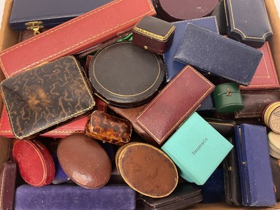 Lot 681 - Collection of antique and later jewellery boxes, approximately 45