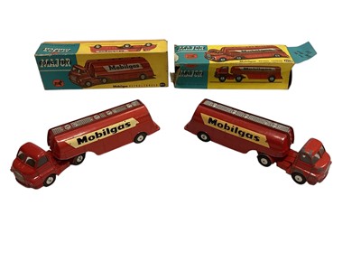 Lot 1878 - Corgi Major diecast "Mobilgas" Petrol Tanker, No.1110 (x2), Articulated Milk Tanker, No.1129, Troop Transporter, No.1133 & Corgi Toys Land-Rover with Ferrari Racing Car on Trailer Gift Set,...