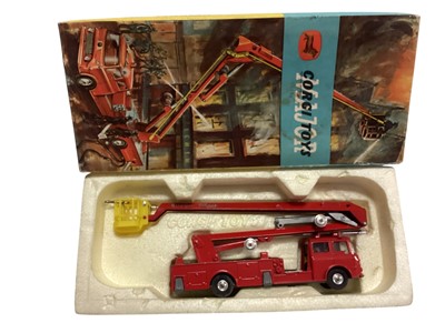 Lot 1879 - Corgi Major diecast Simon Snorkel Fire Engine, No.1127 & Dinky Supertoys 20-ton Lorry-Mounted "Coles" Crane, No.972 (x2), all boxed (poor) (3)