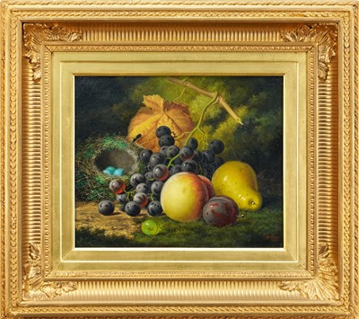 Lot 1321 - George Henry Todd (1847-1898) oil on canvas - Still Life Fruit and Birds Nest, signed and dated 1884, in gilt frame