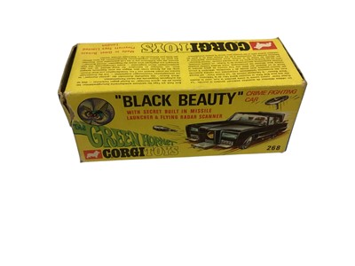 Lot 1880 - Corgi Toys diecast James Bond "Goldfinger" Aston Martin DB5, No.261 (x2), The Green Hornet "Black Beauty", No.268 & "The Saint" Volvo P1800, No.258, all boxed (poor) (4)