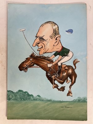 Lot 83 - Will Farrow (Australian, b.c.1892) caricature - Prince Philip, H.R.H. The Duke of Edinburgh, 53cm x 36cm, unframed