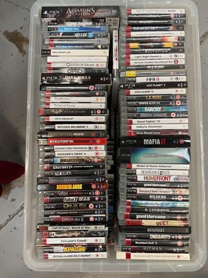 Lot 1988 - Sony PlayStation 3 together with a large collection of games approximately 130 games and two controllers