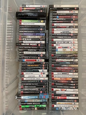 Lot 1988 - Sony PlayStation 3 together with a large collection of games approximately 130 games and two controllers