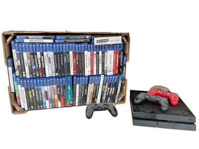 Lot 1987 - PlayStation 4 console together with 3 controllers and large collection of PlayStation 4 games approximately 70