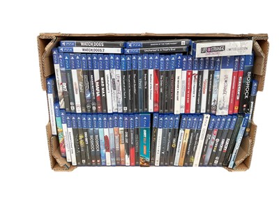 Lot 1987 - PlayStation 4 console together with 3 controllers and large collection of PlayStation 4 games approximately 70