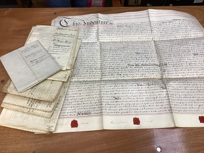 Lot 1432 - Group of 19th and early 20th century indentures relating to Cowbridge, Glamorganshire, including assignments, mortgages, conveyance.