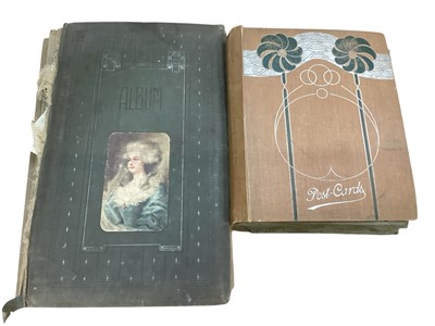 Lot 1435 - Box of antique and vintage postcard albums, loose postcards and other ephemera