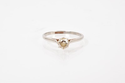 Lot 495 - Diamond single stone ring with an old cut diamond in platinum claw setting