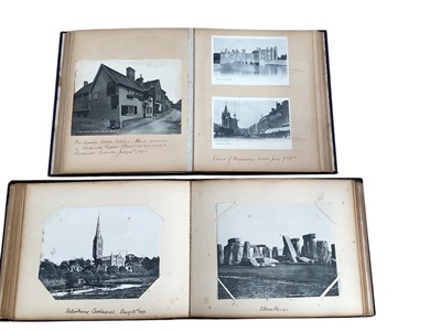 Lot 1414 - Victorian / Edwardian scrap book containing photographs of views, landmarks, The Old Chain pier Brighton plus some prints and postcard. Photograph album 1901 views. street scenes, Portsmouth H...