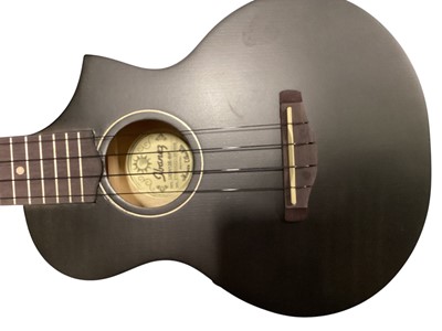 Lot 2242 - Ibanez Cutaway Concert Ukulele Black Ice Flat Model No. UEW12E-BIF, Serial No. 2Y06GS221207808, in original case (1)