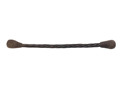 Lot 2421 - African horn cosh with woven metal ends, 34.5cm long
