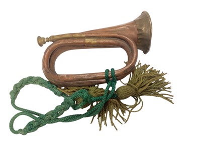 Lot 2423 - A military copper and brass bugle by C. Mahillon & Co dated 1900