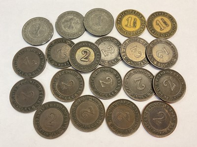 Lot 481 - G.B. - Suffolk, Ipswich Reform Club established 1876, tokens to include 2d x 15, 1½d x 2 & 1d x 3 (N.B. Mixed grades F-AEF) (20 tokens)