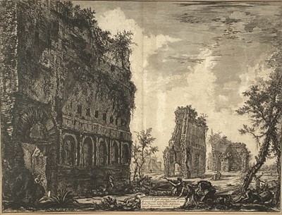 Lot 26 - Giovanni Battista Piranesi (1720-1778) etching - Ruins of Villa Adriana (Hadrians Villa), the Golden Square, 47cm x 62cm, in glazed frame