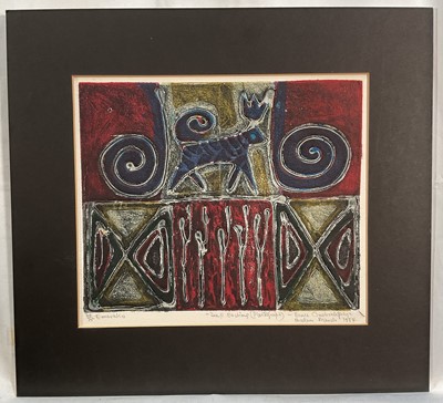 Lot 68 - Bruce Onobrakpeya (Nigerian, b.1930), deep etching, Emerako, 24.5cm x 29cm, mounted