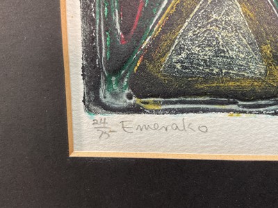 Lot 68 - Bruce Onobrakpeya (Nigerian, b.1930), deep etching, Emerako, 24.5cm x 29cm, mounted