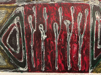 Lot 68 - Bruce Onobrakpeya (Nigerian, b.1930), deep etching, Emerako, 24.5cm x 29cm, mounted