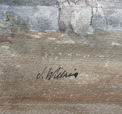 Lot 69 - English School, watercolour of a barn, indistinctly signed