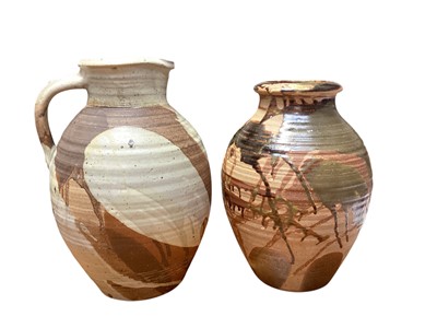 Lot 1211 - Aller Pottery, pair of large studio pottery jugs