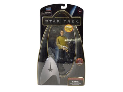 Lot 1892 - Playmates (c2009) Star Trek Warp Collection action figures including Kirk (x2), Nero & Sulu, plus Galaxy Collection McCoy, all on card with bubblepack (5)