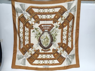 Lot 2128 - Hermes 1970s Aux Champs designed by Cathy Latham silk scarf 90 x 90 approximately.