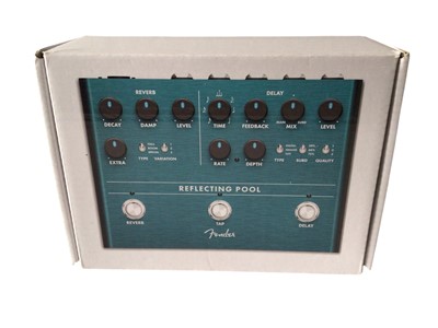 Lot 2298 - Fender Foot Pedals Reflecting Pool, MTG Tube Distortion & Pugilist Distortion, all boxed (3)