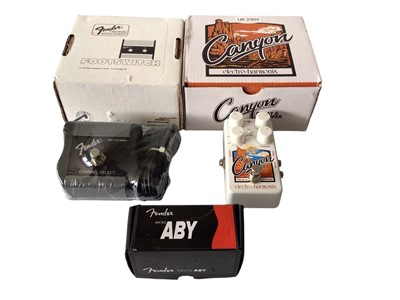Lot 2304 - Fender Footswitch Assy.P/N 028890 & Micro ABY, plus Canyon Electro-Harmonix Delay & Looper, all boxed (3)