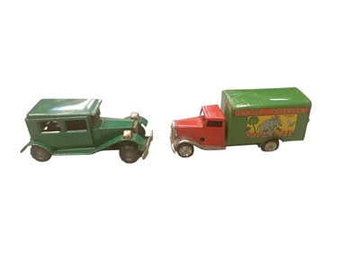 Lot 1982 - Tin Plate Tri-Ang Minic Carter Paterson lorry, Express Services Delivery and others.