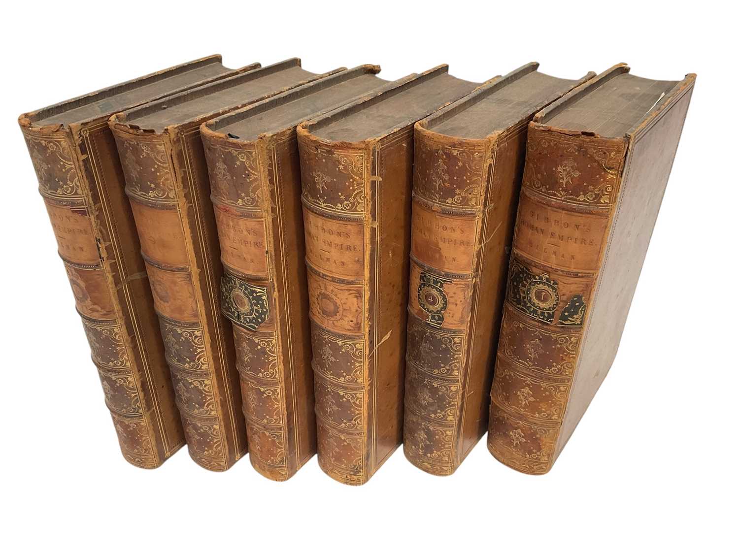 Lot 1673 - Edward Gibbon - Decline and Fall of the Roman Empire, six vols, London 1846, Full calf