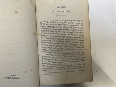 Lot 1673 - Edward Gibbon - Decline and Fall of the Roman Empire, six vols, London 1846, Full calf