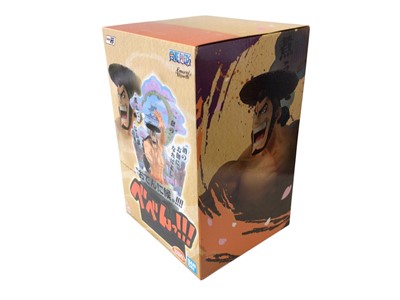 Lot 1911 - Neck Ultimate Telepathic E.T., Bandai Emorial Vignette One Piece Kozuki Oden, Marvel Eaglemoss Star Lord Statue & Hasbro Ghostbusters Zeddemore Plasma Series & Yondu Badge, all boxed (5)