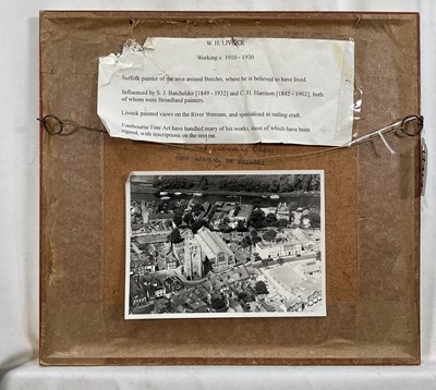 Lot 89 - W H Livock (act 1910-1930) watercolour, Norfolk Broadland scene, 16cm x 19cm, in glazed frame.