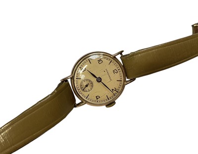 Lot 162 - 1940s Longines 9ct gold cased wristwatch