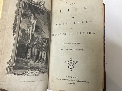 Lot 1659 - Daniel Defoe - Robinson Crusoe, London 1791, appears to be Vol. 1 only of two, bound with others, also The vicar of Wakefield, bound with others, in modern bindings