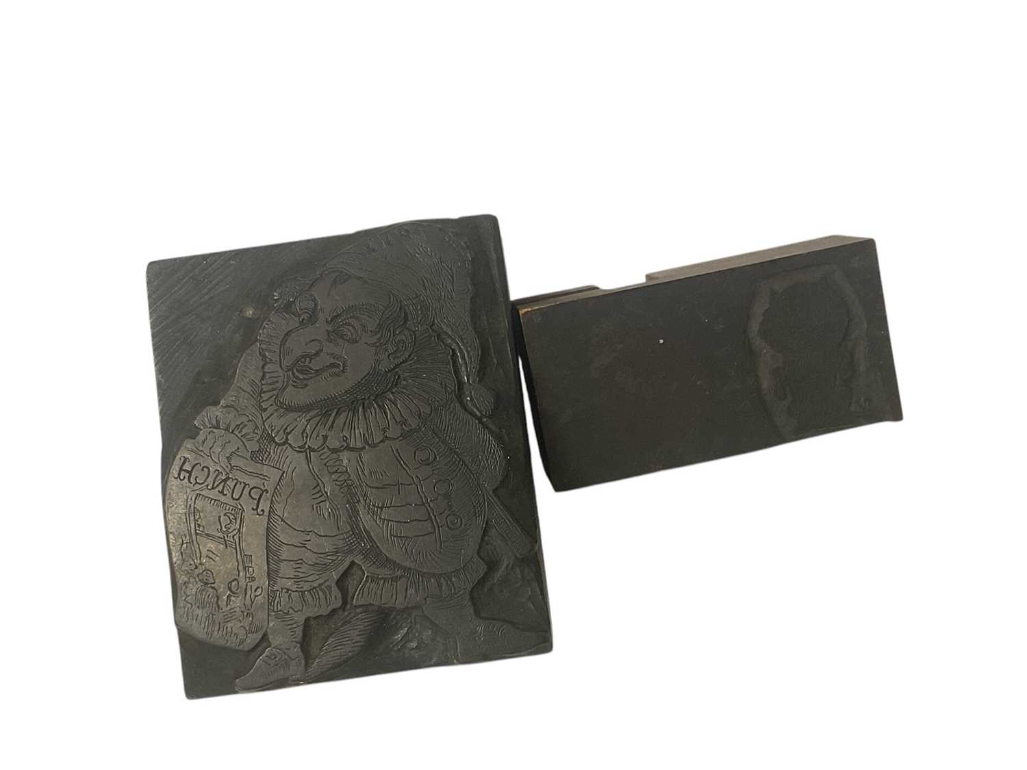 Lot 1656 - Engraved wood printing block for Punch magazine, and another similar. Provenance: believed to be from Leighton - Straker book binders