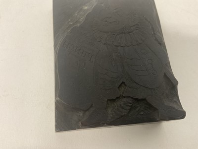 Lot 1656 - Engraved wood printing block for Punch magazine, and another similar. Provenance: believed to be from Leighton - Straker book binders