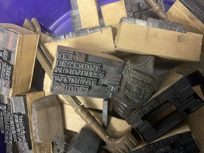 Lot 1653 - Collection of printing blocks. Provenance: believed to be from Leighton - Straker book binders