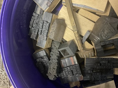 Lot 1653 - Collection of printing blocks. Provenance: believed to be from Leighton - Straker book binders