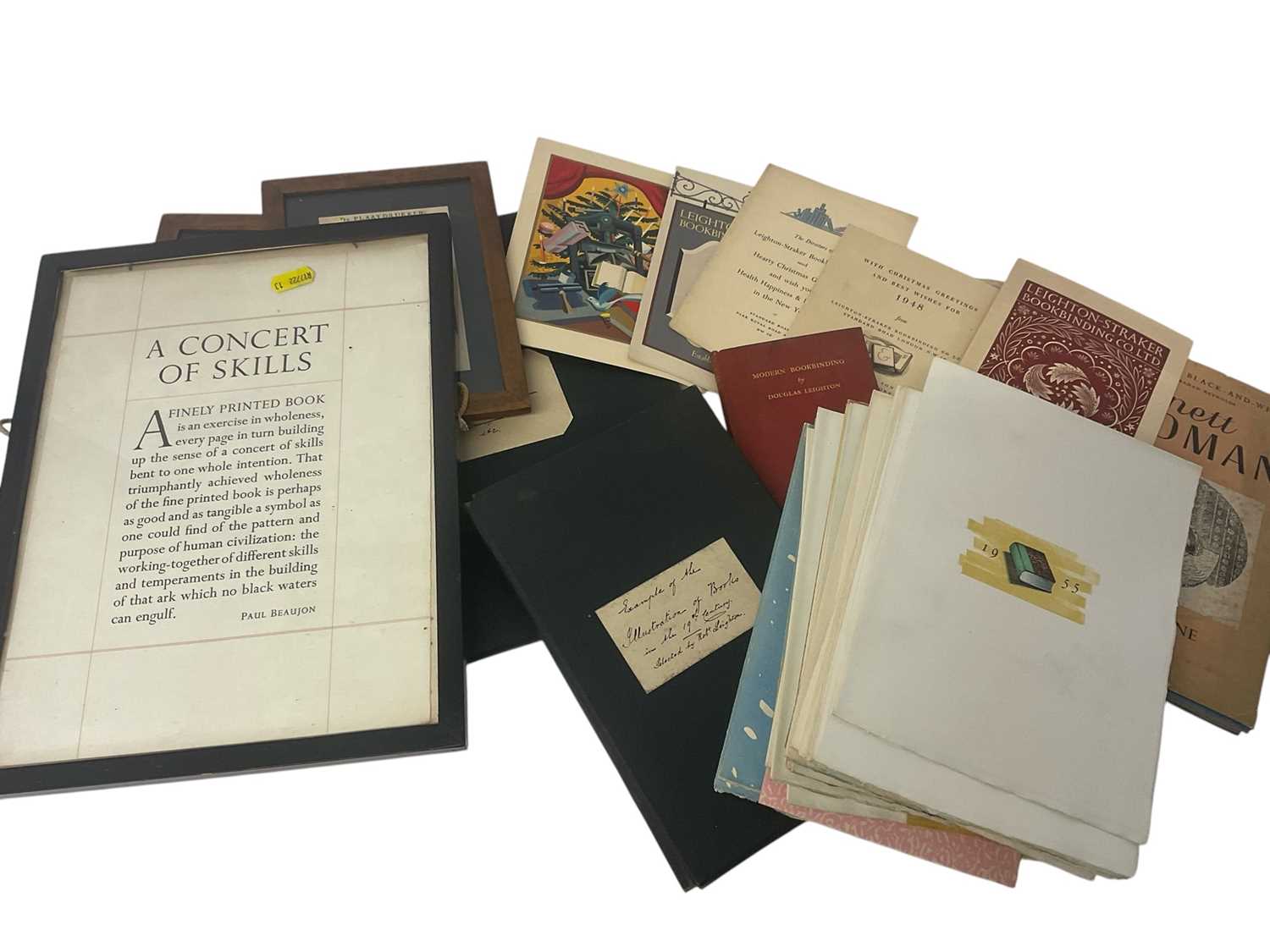 Lot 1658 - Collection of material relating to Leighton - Straker book binders