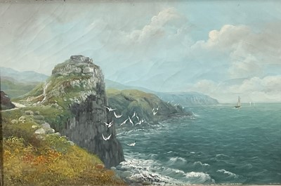 Lot 39 - Richard Allam (active 1875-90) pair of oils on canvas, coastal and river landscapes, signed, 34 x 52cm, framed