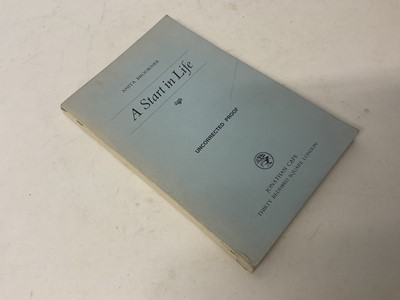 Lot 1642 - Anita Brookner - A start in Life, 1981 uncorrected proof copy, together with a loose leaf proof copy of the English translation of Violette Leduc - La Batarde. (2)