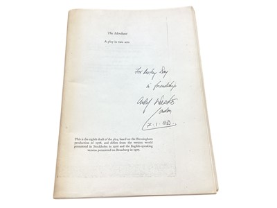 Lot 1641 - Arnold Wesker - The Merchant, unusual photocopied eighth draft of the play with annotations and inscription from Arnold Wesker
